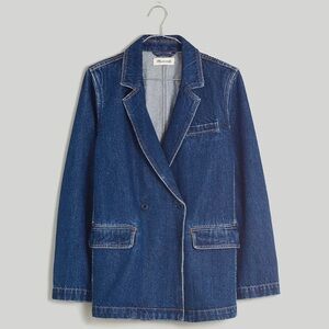 Madewell by J.Crew Denim Double Breasted Blazer in Deardorff Wash Size S